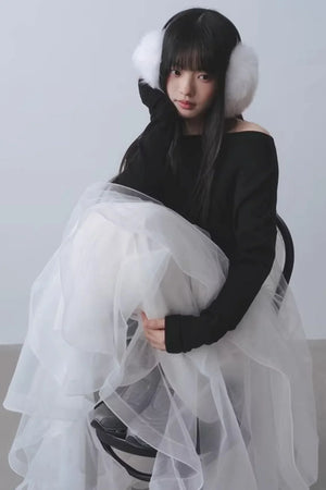 Misty City Pleated Knit Sweater
