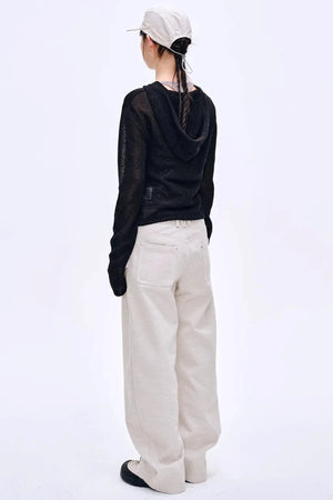 Misty Natural Texture Hooded Cardigan