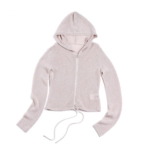 Misty Natural Texture Hooded Cardigan