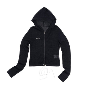 Misty Natural Texture Hooded Cardigan