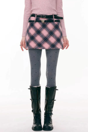 Misty Rain Plaid Skirt