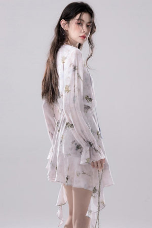 Misty V-Neck Tie-Dye Dress