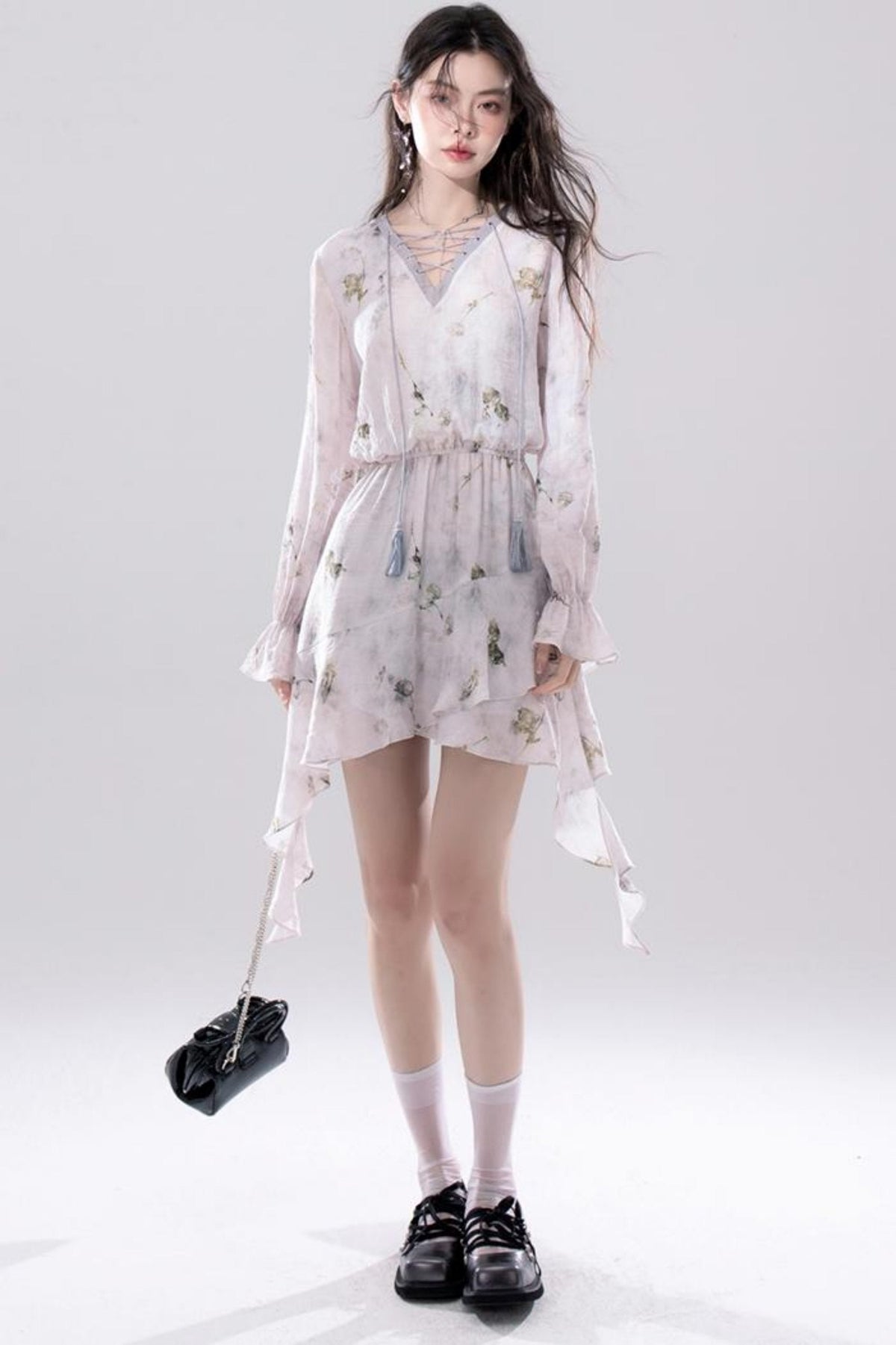 Misty V-Neck Tie-Dye Dress