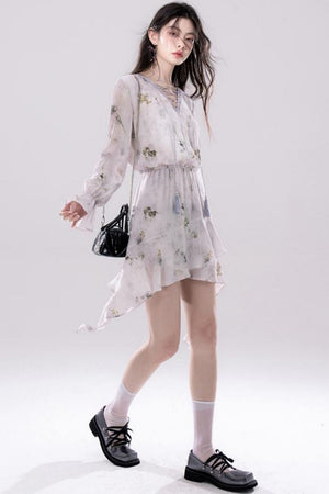 Misty V-Neck Tie-Dye Dress