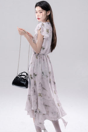Misty V-Neck Tie-Dye Dress