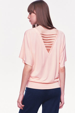 Modal Knit V-Neck Batwing Top