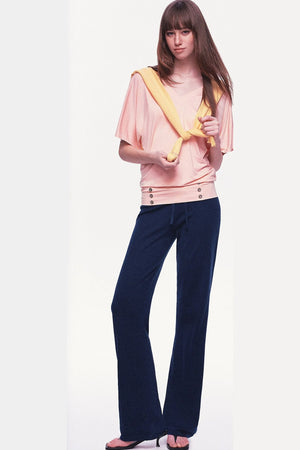 Modal Knit V-Neck Batwing Top