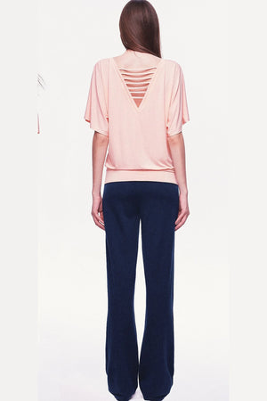 Modal Knit V-Neck Batwing Top