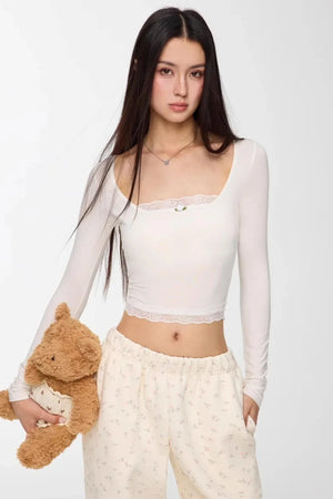 Modal Lace Slim Fit Top