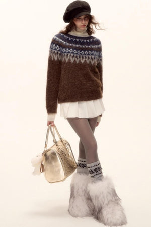 Mohair Pleated Culottes Skirt