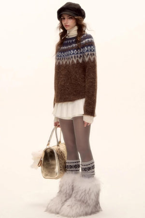 Mohair Pleated Culottes Skirt
