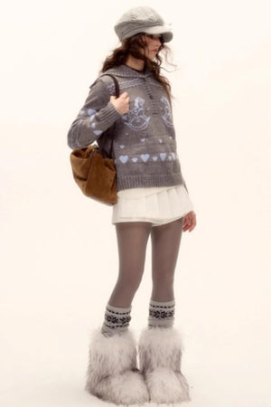 Mohair Pleated Culottes Skirt