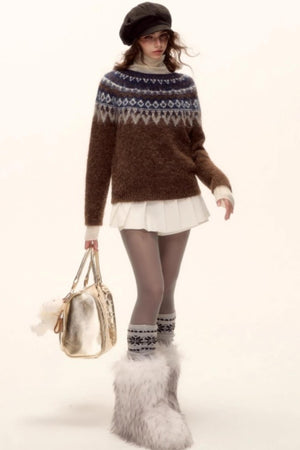 Mohair Pleated Culottes Skirt
