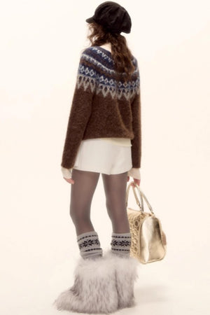 Mohair Pleated Culottes Skirt