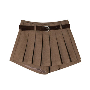 Mohair Pleated Culottes Skirt