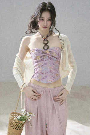 Monet's Water Lilies Embroidered Top