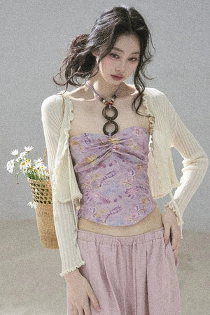 Monet's Water Lilies Embroidered Top