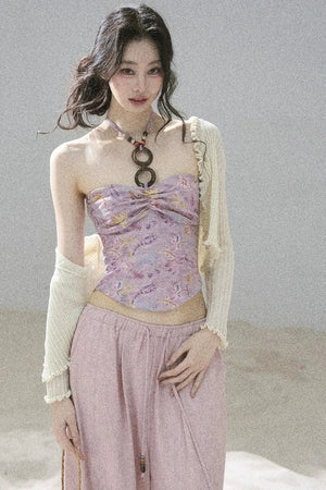 Monet's Water Lilies Embroidered Top