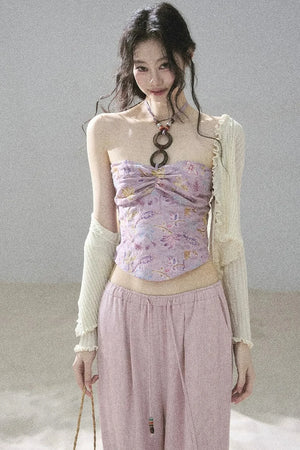 Monet's Water Lilies Embroidered Top