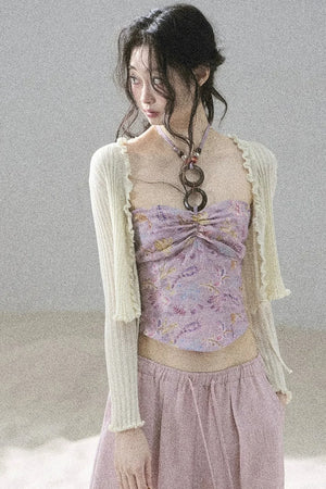 Monet's Water Lilies Embroidered Top