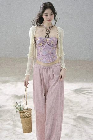 Monet's Water Lilies Embroidered Top