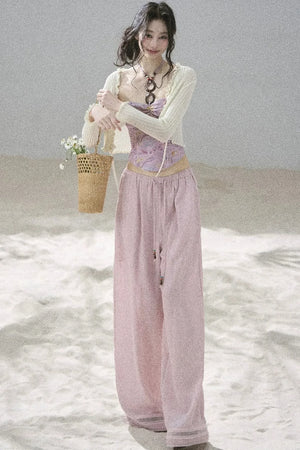 Monet's Water Lilies Embroidered Top