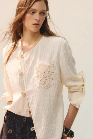 Moon Cage Linen Blouse