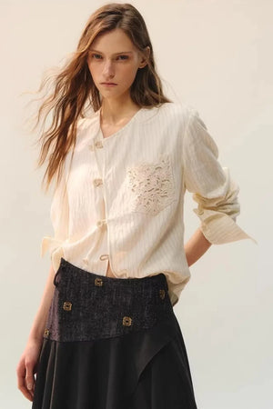 Moon Cage Linen Blouse