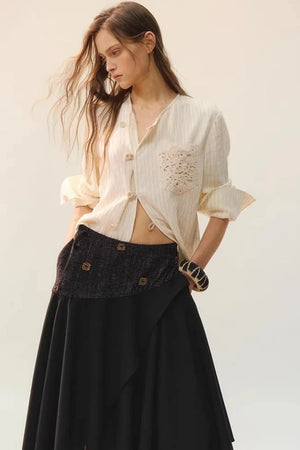 Moon Cage Linen Blouse