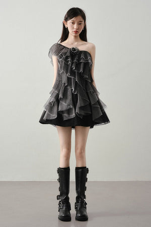 Moonlight Gray Mesh Dress