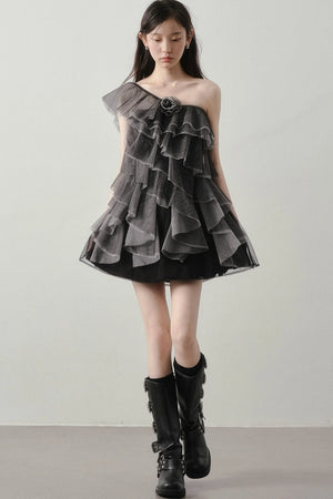 Moonlight Gray Mesh Dress