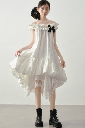 Moonlight Lace Asymmetrical Skirt