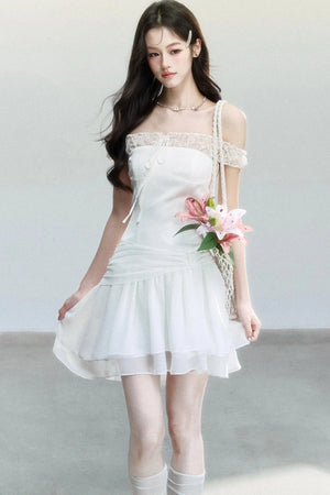 Moonlight Lace One-Shoulder Dress