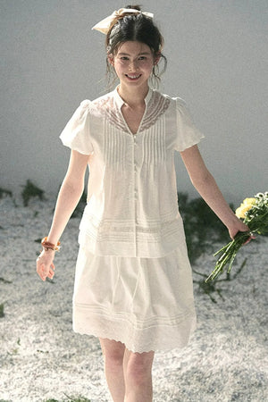 Moonlight Lace Top Two-Piece Set-Up