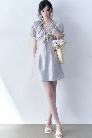 Moonlight Ruffled Puff Sleeve Dress