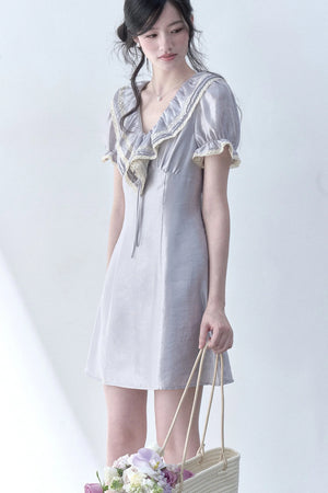 Moonlight Ruffled Puff Sleeve Dress