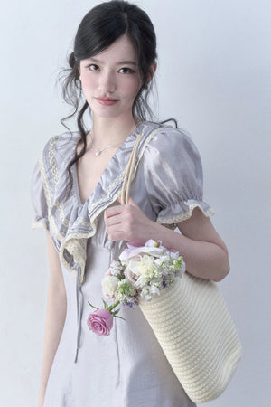Moonlight Ruffled Puff Sleeve Dress