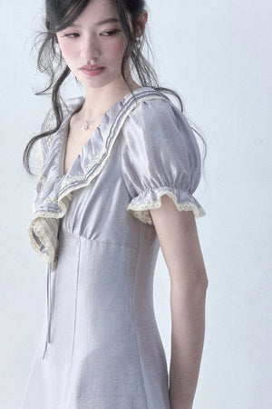 Moonlight Ruffled Puff Sleeve Dress