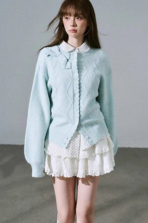 Moonlight Silhouette Sweet Wool Cardigan