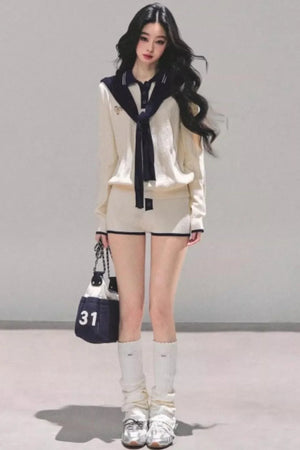 Morning Mist Knitted Suit Set-Up