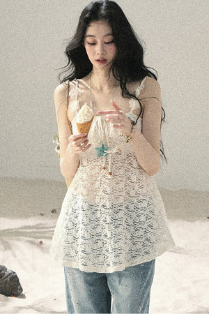 Morning Mist Lace Camisole Top