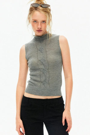Multi-Color Mohair Knit Vest