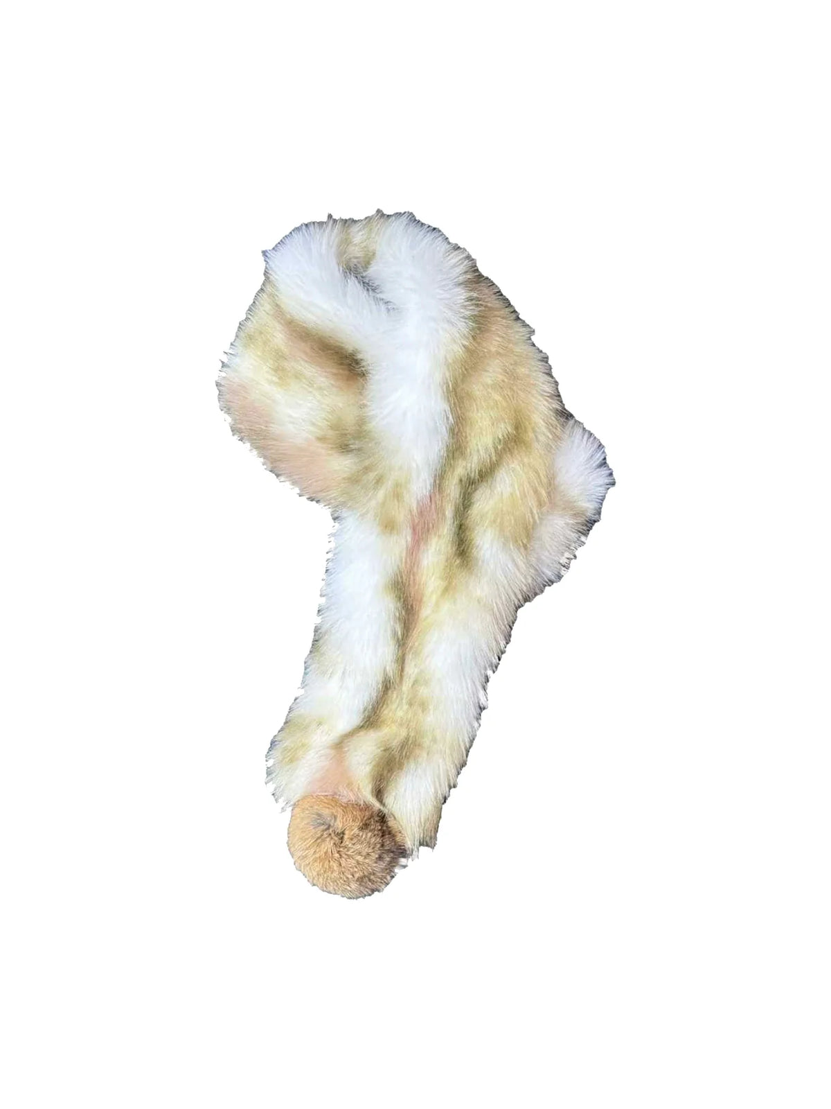 Multi-Colored Fur Ball Scarf