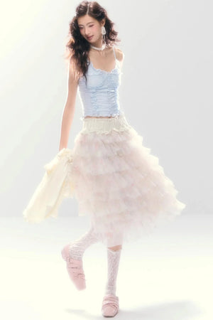 Multi-Layered Mesh Skirt
