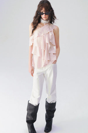 Multi-Layered Ruffle Off-Shoulder Top
