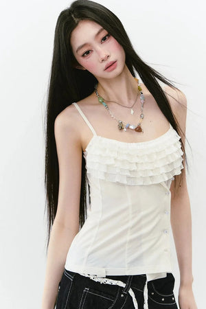 Multi-Layered Ruffled Camisole Top