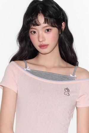 Nap Embroidery Short Sleeve T-Shirt