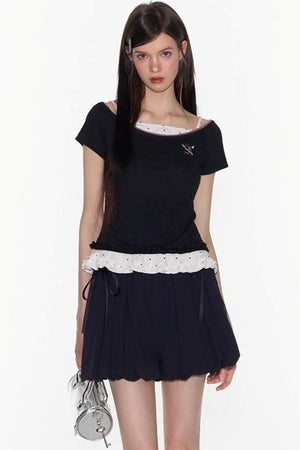 Nap Embroidery Short Sleeve T-Shirt