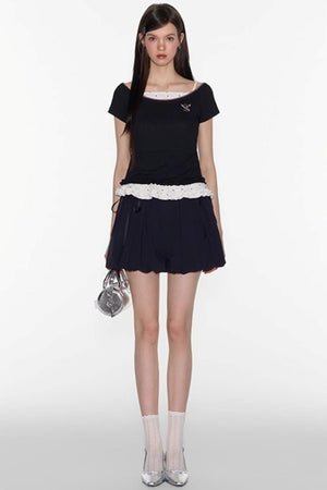 Nap Embroidery Short Sleeve T-Shirt