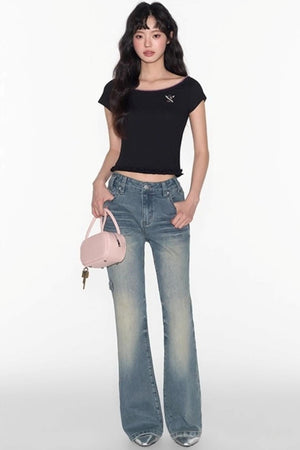 Nap Embroidery Short Sleeve T-Shirt